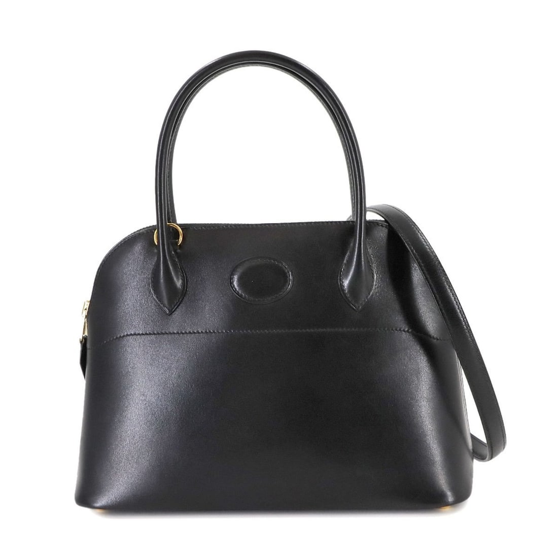 Hermes Hermès Bolide 27 2-way hand/shoulder bag in black box calf leather with a ?X mark and gold (1 of 9)