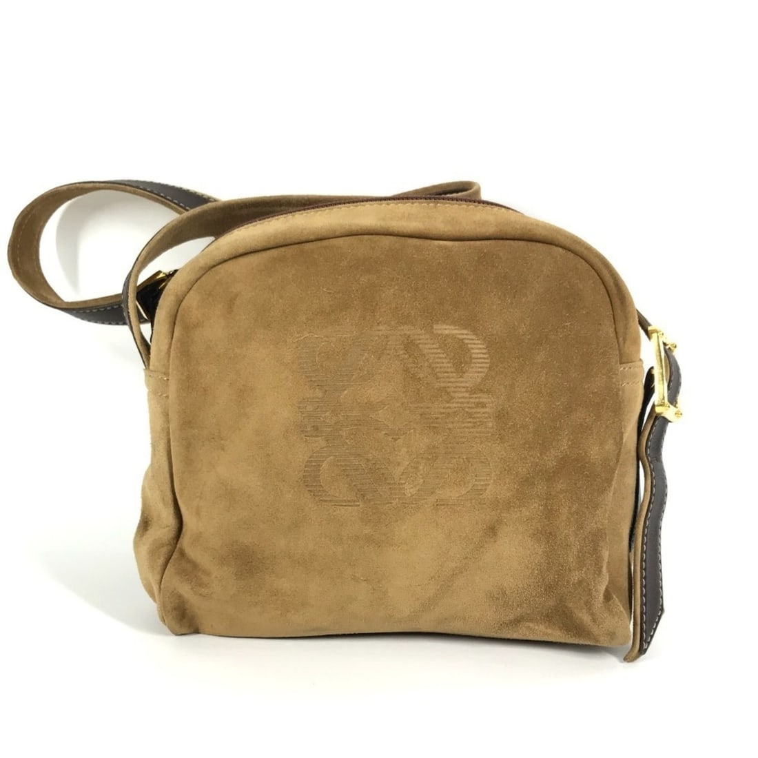 LOEWE Vintage Anagram Logo Shoulder Bag in Brown Leather and Suede for Women: --- Catalog ---Category: SizeSize (HxWxD): 19.5cm x 21.5cm x 7.5cm / 7.67'' x 8.46'' x 2.95''Category: DesignType: Shoulder bagColor: BrownGender: WomenSeason: VintageMaterial: Leather , Suede Categor