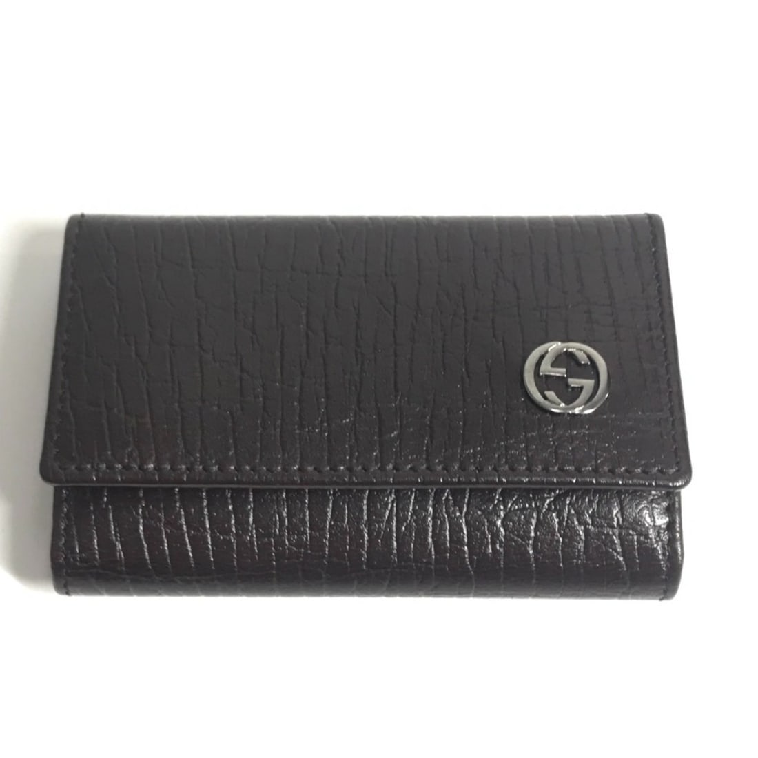 GUCCI 115225 Vintage GG Interlocking G 6-Key Key Case, Brown Leather, Men's/Women's, Like New (1 of 13)