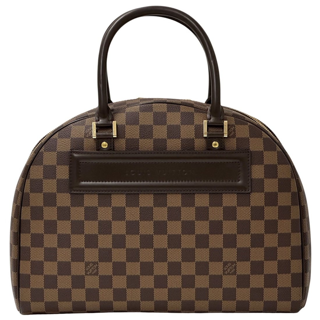 Louis Vuitton Damier Canvas Nolita Ebene Boston Bag (N41455), Brown, for Men and Women.: --- Catalog ---Category: SizeSize (HxWxD): 26cm x 35cm x 14cm / 10.23'' x 13.77'' x 5.51''Handle Length: 42cm / 16.53''Category: DesignType: HandbagColor: EbeneGender: Men,WomenMaterial: Damier Canvas
