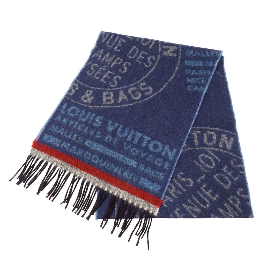 Louis Vuitton Men's Scarf, Wool and Cashmere, Echarpe Trunk Stamps, Blue, M78528, Warm, Casual,: --- Catalog ---Category: SizeSize (LxW): 1.88m x 31cm / 74.01'' x 12.2''Category: DesignType: StoleColor: BlueStyle: CasualGender: MenSeason: Fall/winterMaterial: Wool , Cashmere Category: GeneralBran