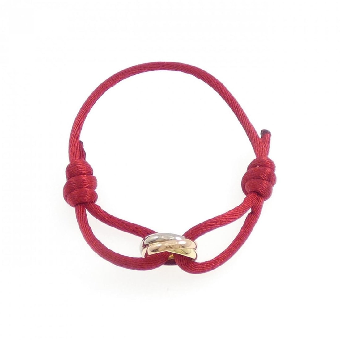Cartier Trinity cord bracelet: --- Catalog ---Category: DesignType: Charm braceletColor: Pink gold, White gold, Yellow goldGender: WomenMaterial: Pink gold (18K), White gold (18K), Yellow gold (18K)Category: GeneralMPN: B6016700Bra