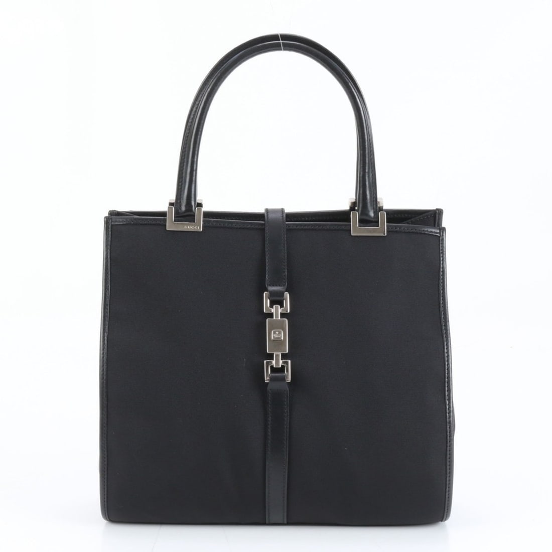 Gucci Jackie 002.1065 Leather and Nylon Handbag Tote Black Women's (1 of 9)