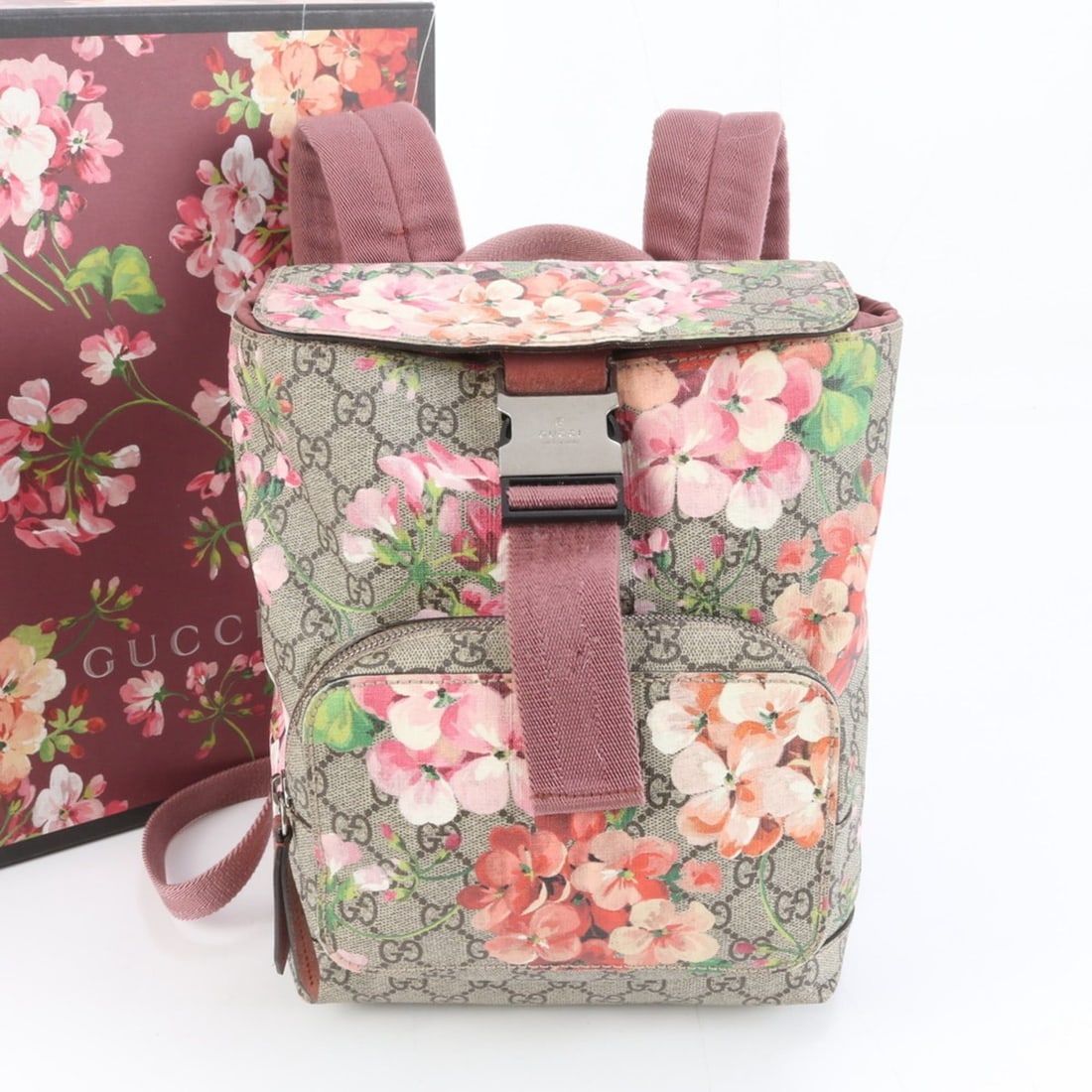 Gucci GG Blooms Small Backpack 410544 Leather Rucksack Shoulder Bag for Women (1 of 10)