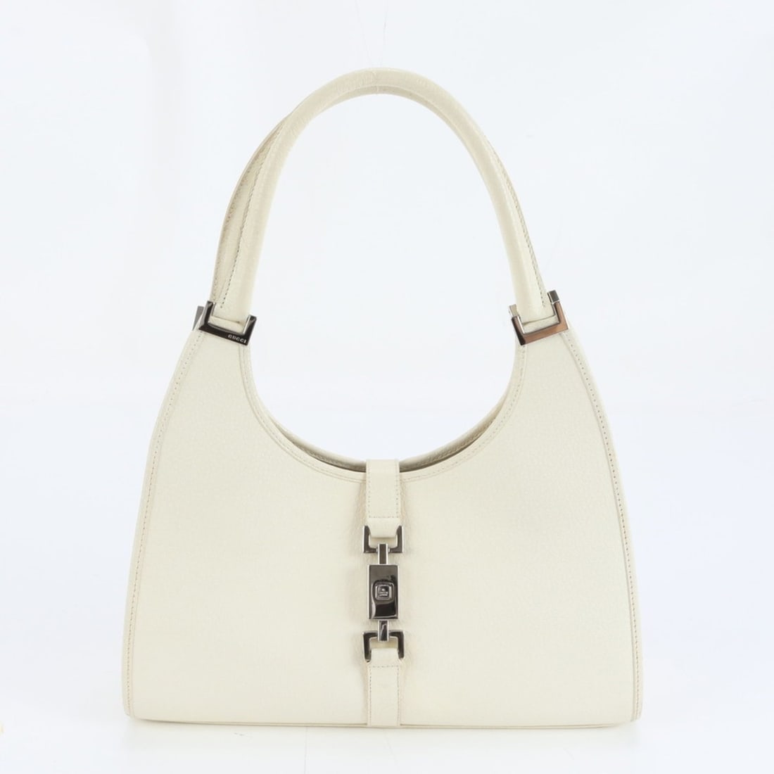 Gucci Jackie 002 1067 Leather Shoulder Tote Bag, Ivory, Women's (1 of 9)