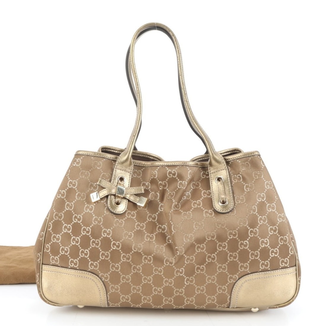 Gucci Princess GG 163805 Leather Tote Bag, Shoulder/Handle, Brown, Gold Hardware, Women's (1 of 9)