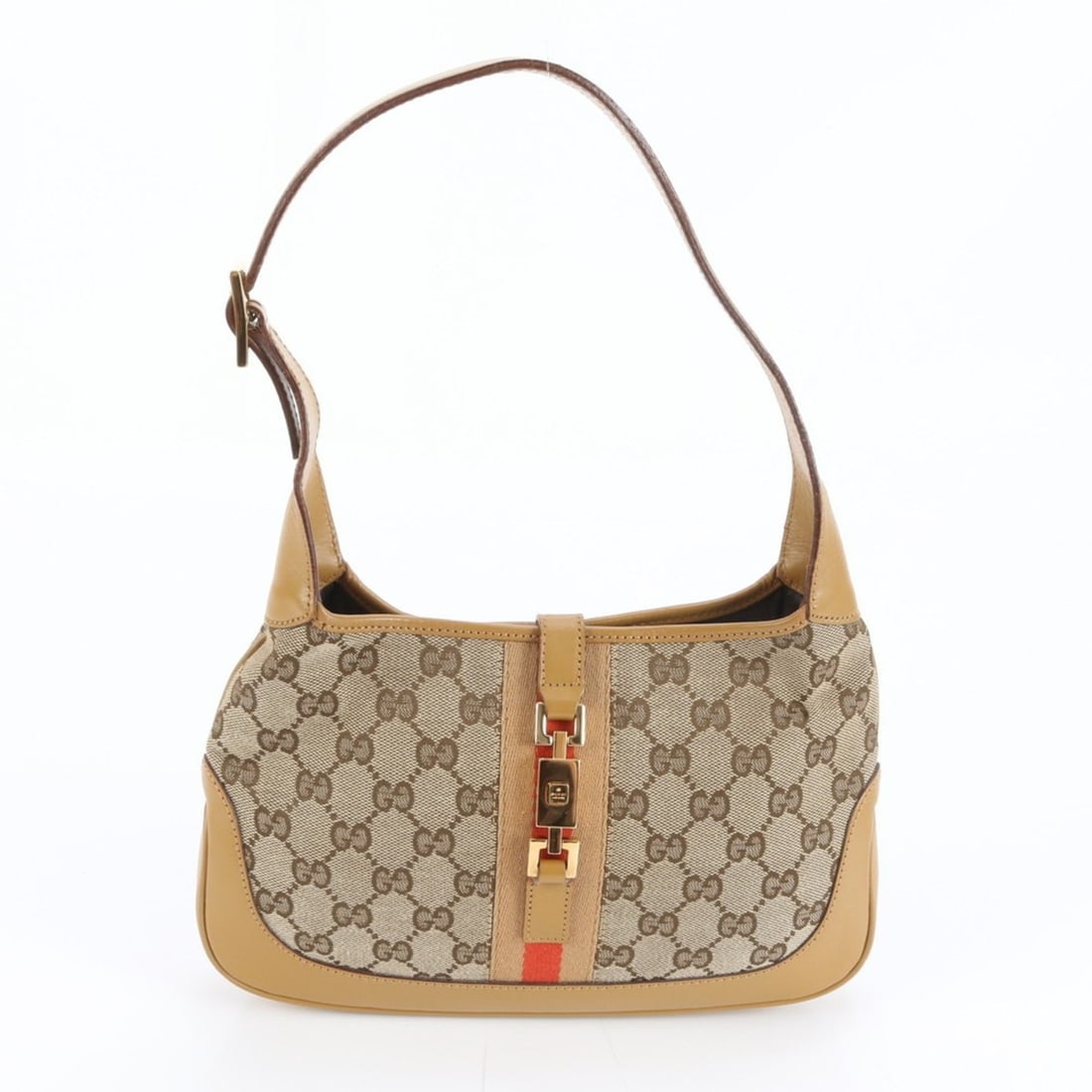 Gucci Jackie GG Canvas 001 3735 Leather Shoulder Bag, Handbag, Brown, Women's (1 of 13)
