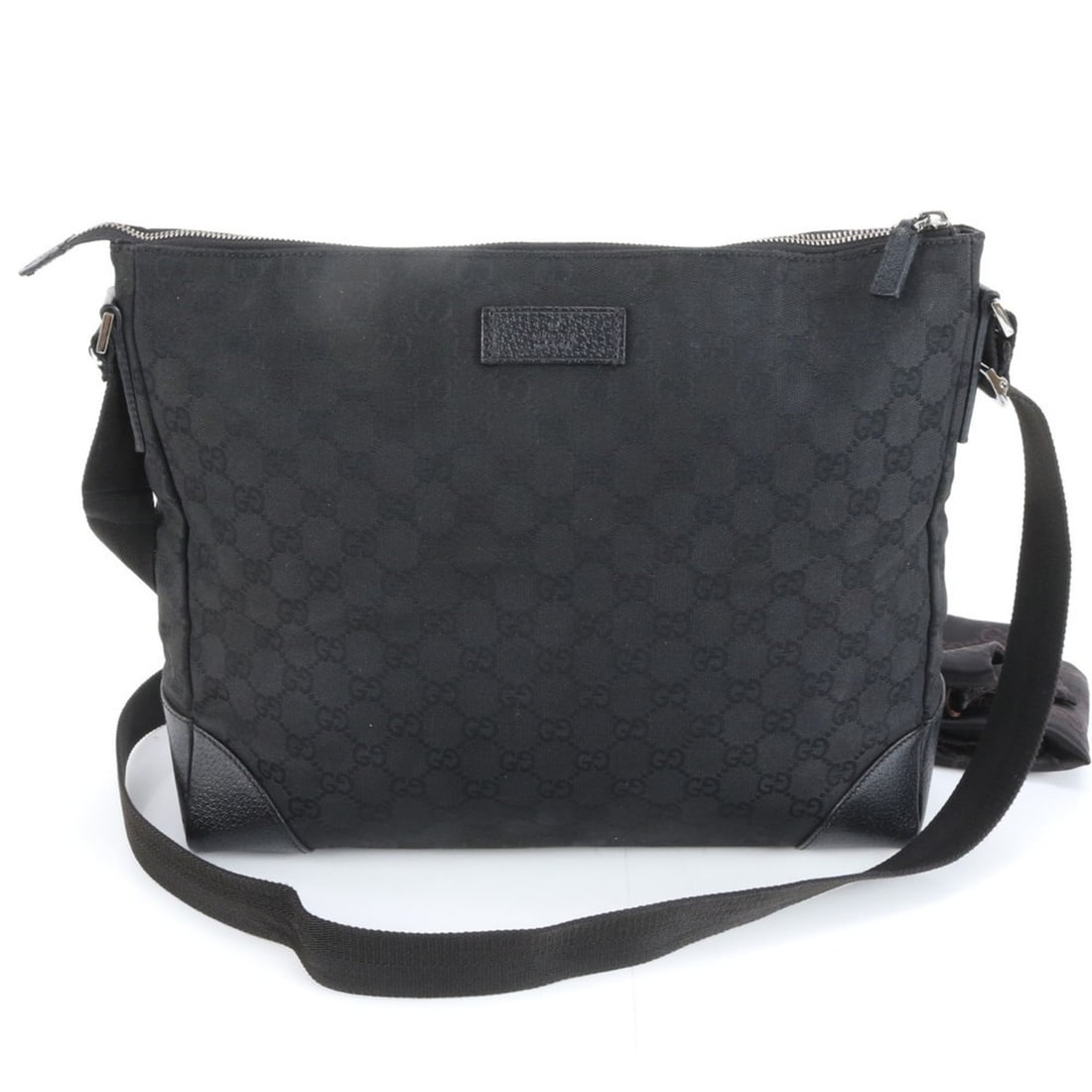 Gucci GG Canvas 110054 Leather Shoulder Bag Messenger Black Men's (1 of 10)