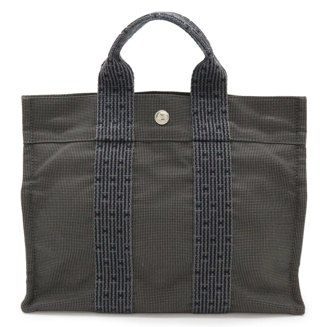 HERMES Air Line Tote PM Bag, Handbag, Mini Tote, Canvas, Gray, Black (1 of 10)