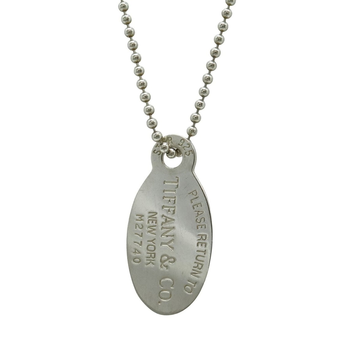 TIFFANY & Co. Tiffany Return to Necklace Pendant with Oval Plate, Tag Tag, Ball Chain, SV925 Silver: --- Catalog ---Category: SizePendant Size: 20mm x 42mm / 0.78'' x 1.65''Neck Circumference: 86 cm / 33.85''Category: DesignGender: WomenMaterial: Silver 925Chain Type: Ball chainPendant Type: PendantN
