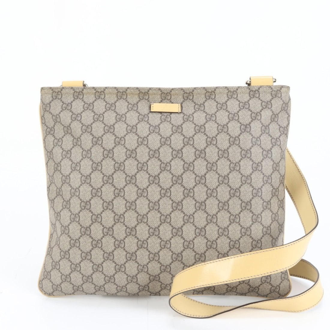 Gucci GG Supreme 201446 Leather Messenger Shoulder Bag, Beige, Men's (1 of 12)