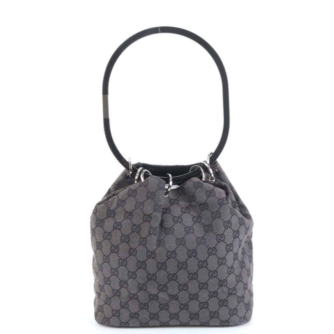 Gucci GG Canvas 001 3750 Leather Shoulder Bag One-Shoulder Tote Black Women's (1 of 19)