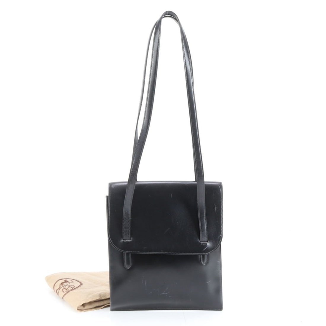 Hermes Hermès ?I engraved box calf leather shoulder bag in black for women (1 of 15)