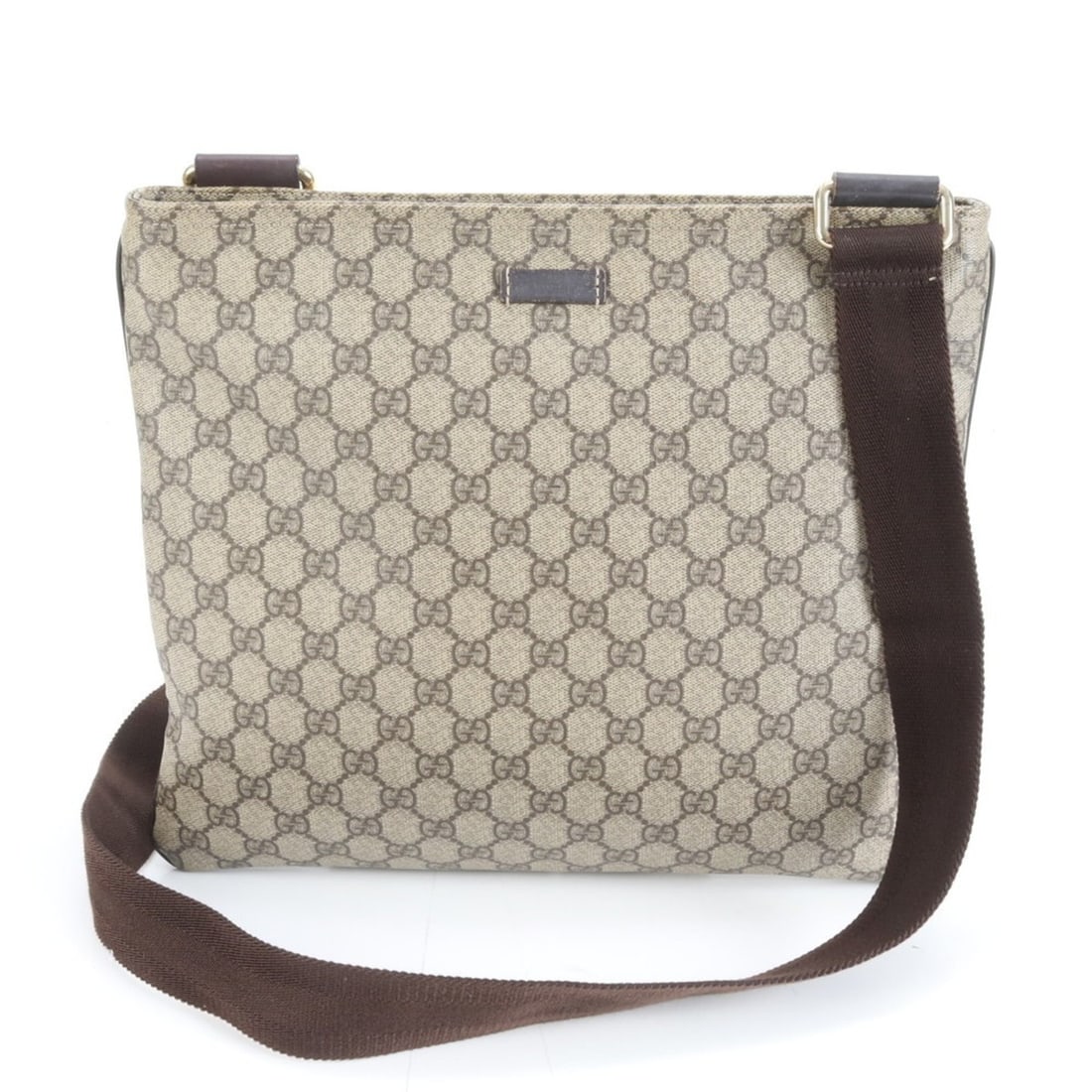 Gucci GG Supreme 201446 Leather Shoulder Messenger Bag for Men: --- Catalog ---Category: SizeSize (HxWxD): 28cm x 34cm x 1cm / 11.02'' x 13.38'' x 0.39''Strap Length: 131cm / 51.57''Category: DesignType: Shoulder bagColor: BrownGender: MenMaterial: Leather ,