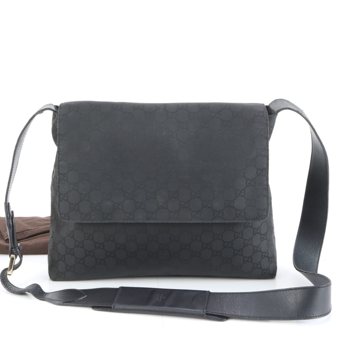 Gucci GG Nylon and Leather Shoulder Bag Messenger (272351) Black Men's (1 of 10)