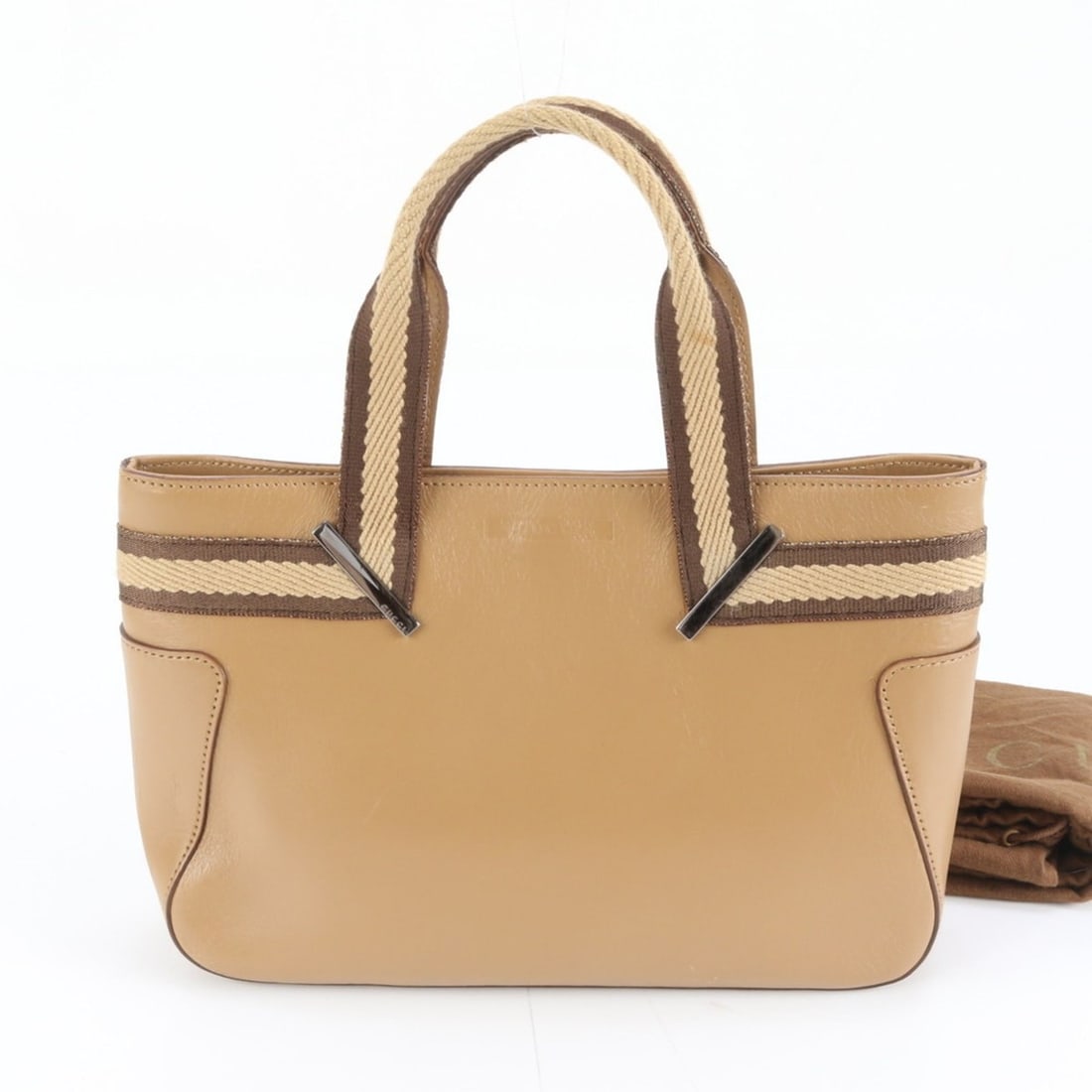 Gucci Sherry Line 000 0860 Leather Tote Bag Shoulder/Handbag Brown Women's: --- Catalog ---Category: SizeSize (HxWxD): 17cm x 25cm x 6cm / 6.69'' x 9.84'' x 2.36''Category: DesignType: Handbag, Shoulder bag, Tote bagColor: Brown, CamelGender: WomenMaterial: Leather Category: