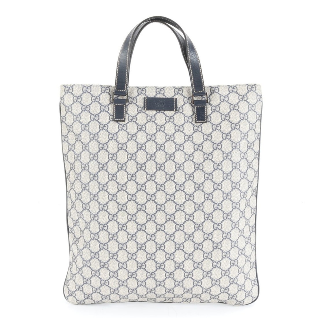 Gucci GG Supreme 131258 Leather Tote Bag Shoulder Navy Men's: --- Catalog ---Category: SizeSize (HxWxD): 38cm x 34cm x 1cm / 14.96'' x 13.38'' x 0.39''Category: DesignType: Shoulder bag, Tote bagColor: NavyGender: MenMaterial: Leather , Coated canvas Category: G