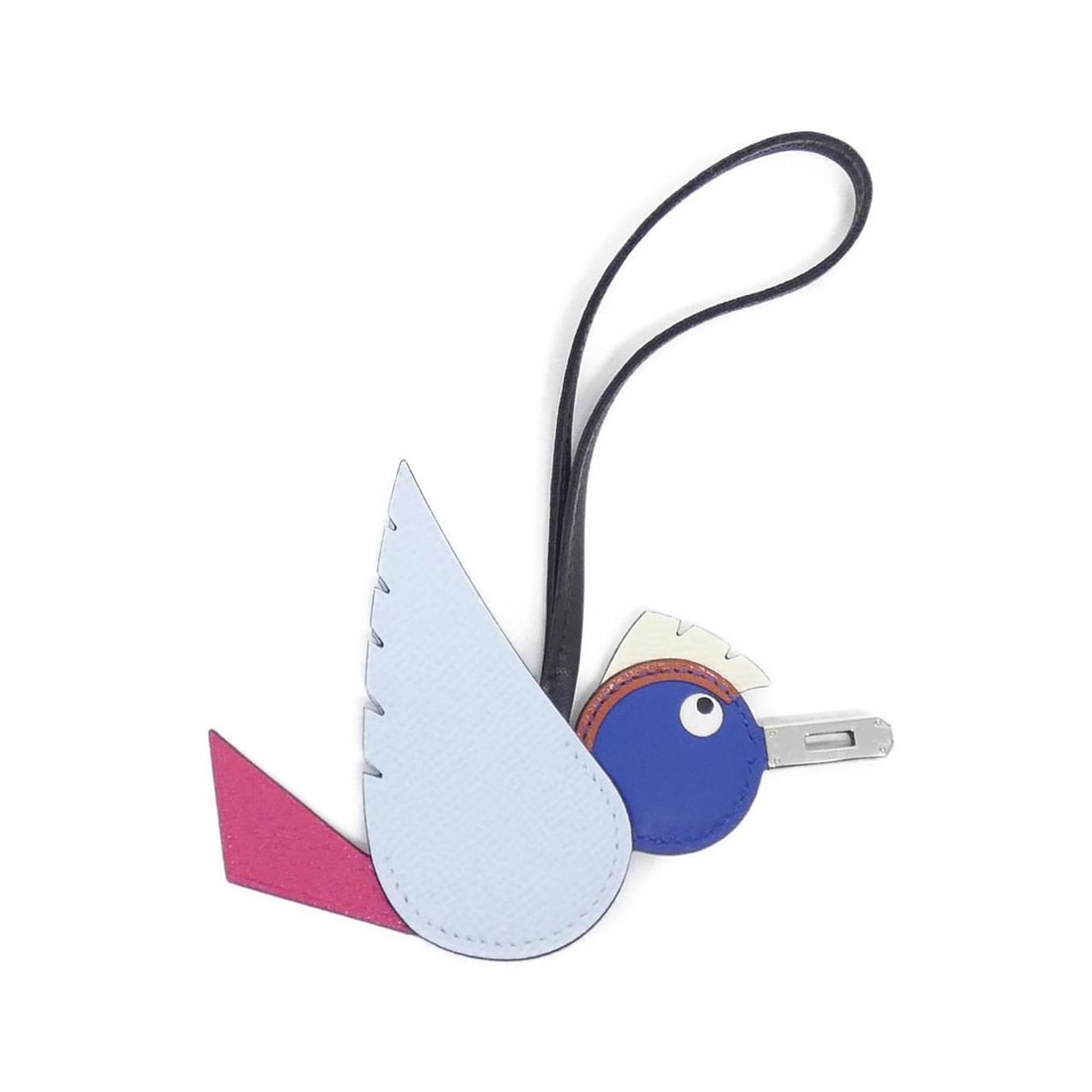 Hermes Hermès Birdie 083885CK Accessories Handbag Charm: --- Catalog ---Category: SizeChain Length: 285.00mm / 11.22''Size (HxWxD): 90.00mm x 120.00mm / 3.54'' x 4.72''Category: DesignType: Handbag charmColor: Blue royalGender: Women,MenMaterial: Agneau