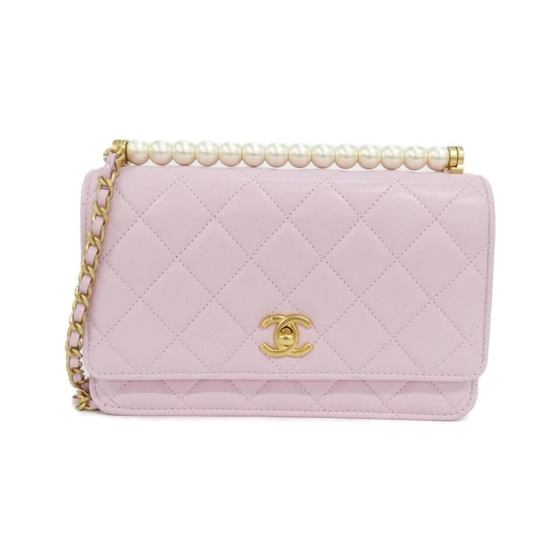 Chanel AP4518 Chain Wallet: --- Catalog ---Category: SizeSize (HxWxD): 12cm x 19cm x 3.5cm / 4.72'' x 7.48'' x 1.37''Category: DesignType: Chain/Shoulder walletColor: PinkGender: WomenMaterial: Artificial pearl , Leather