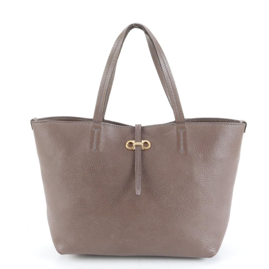 Salvatore Ferragamo Double Gancini Leather Tote Bag, Shoulder Handbag, Women's (1 of 8)