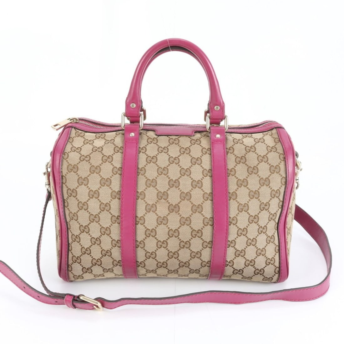 Gucci GG Canvas Mini Boston Bag 247205 Leather 2-Way Shoulder Handbag Women's (1 of 10)