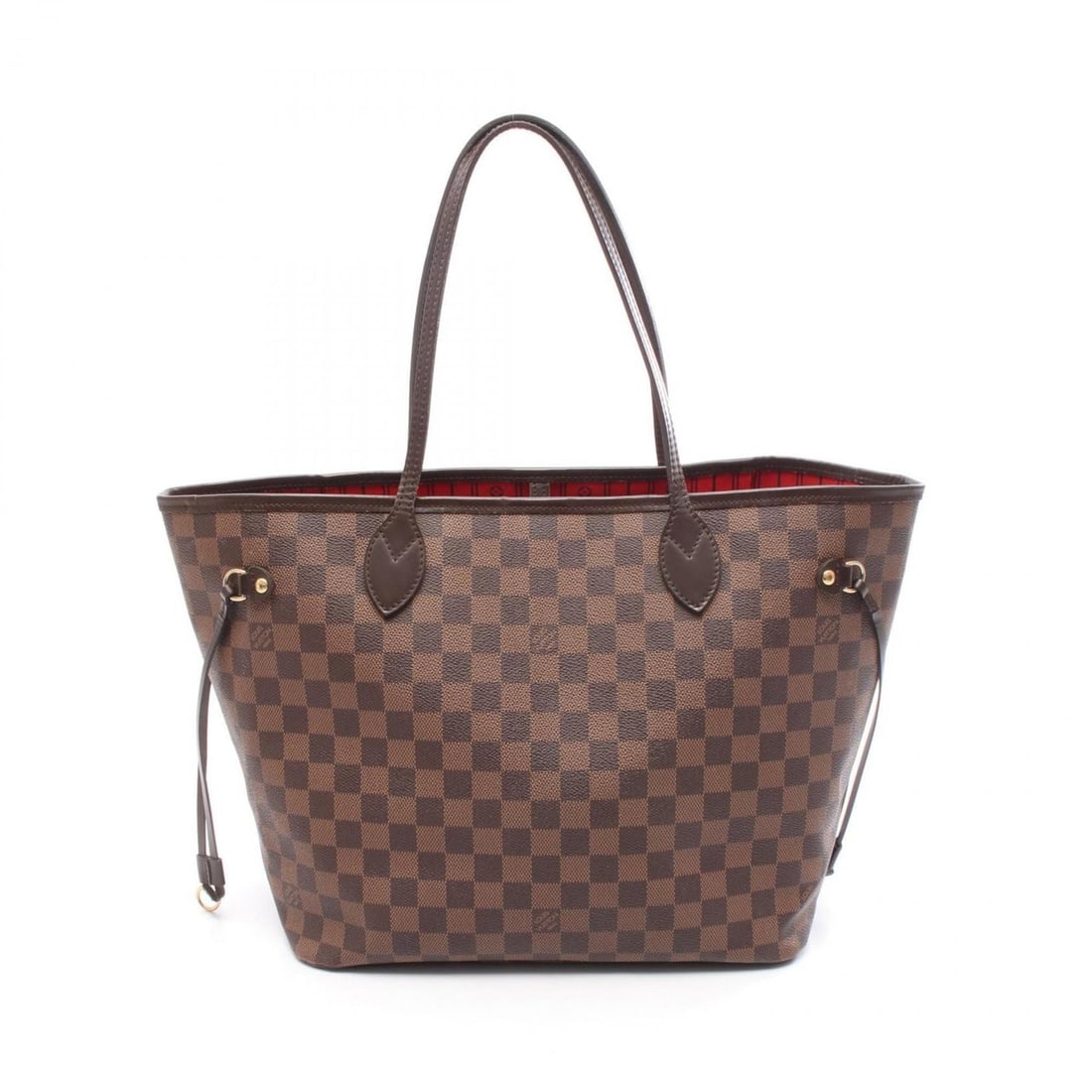 Louis Vuitton Neverfull MM Tote Bag, Coated Canvas and Leather with Damier Finish, Brown, Women's,: --- Catalog ---Category: SizeSize (HxWxD): 29cm x 32cm x 15cm / 11.41'' x 12.59'' x 5.9''Category: DesignType: Tote bagColor: Brown, Damier CanvasGender: Women,MenMaterial: Damier Canvas Category: Gen
