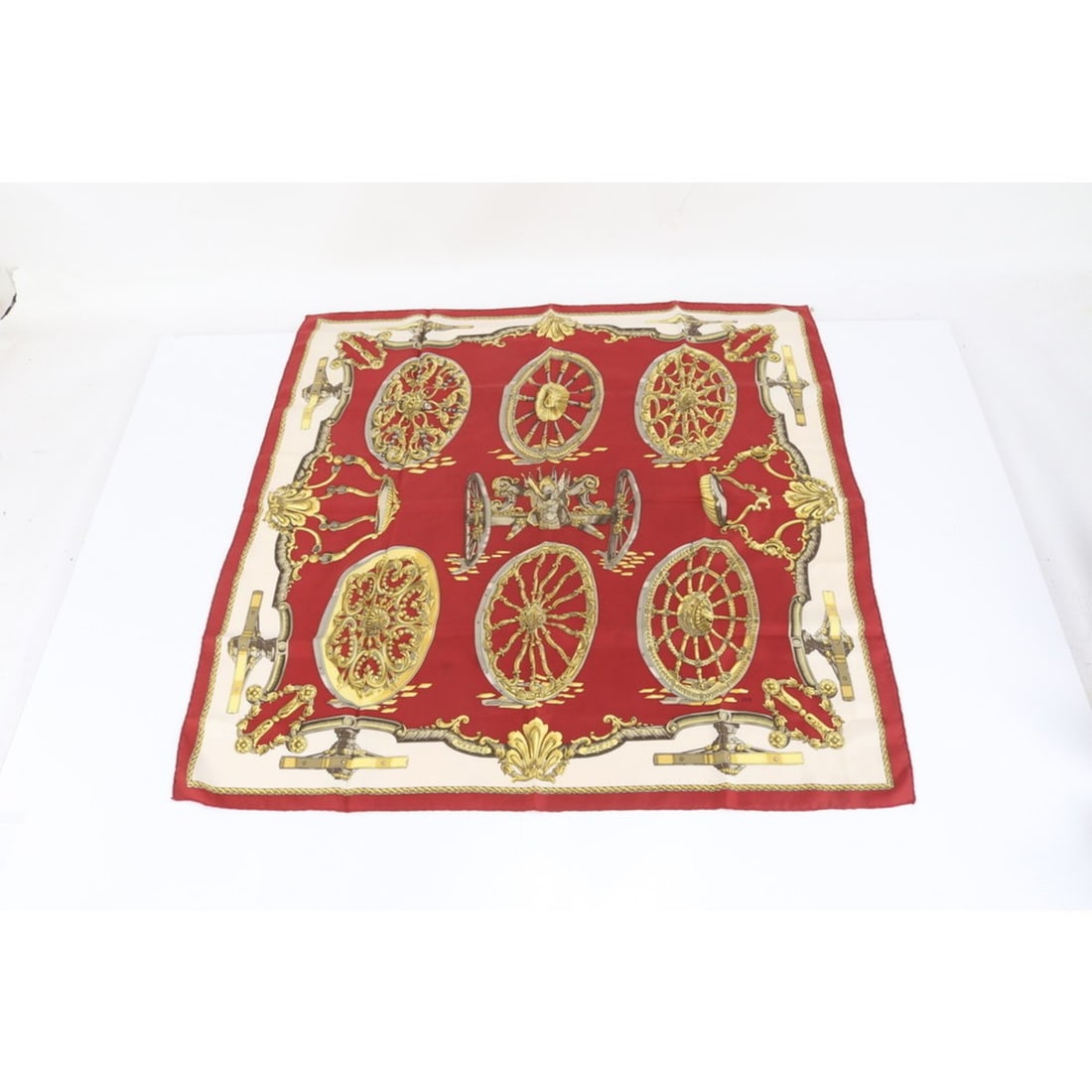 Hermes Hermès Carré 90 Roues de Canon Cannon Wheel Silk Scarf/Muffler for Women with Tags (1 of 10)