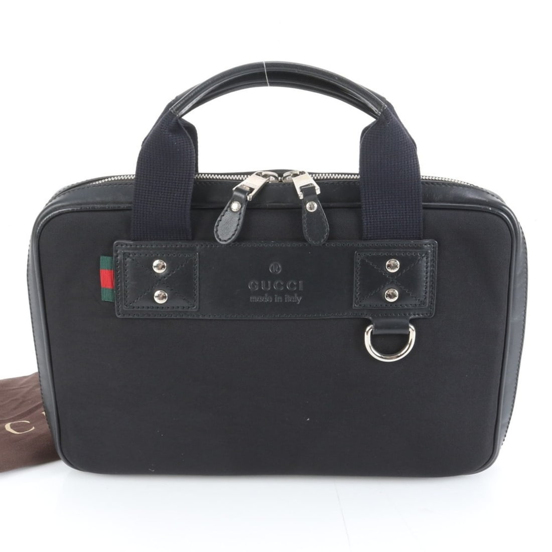 Gucci Sherry Line 281906 Leather and Nylon Business Tote Bag in Black for Men (1 of 10)