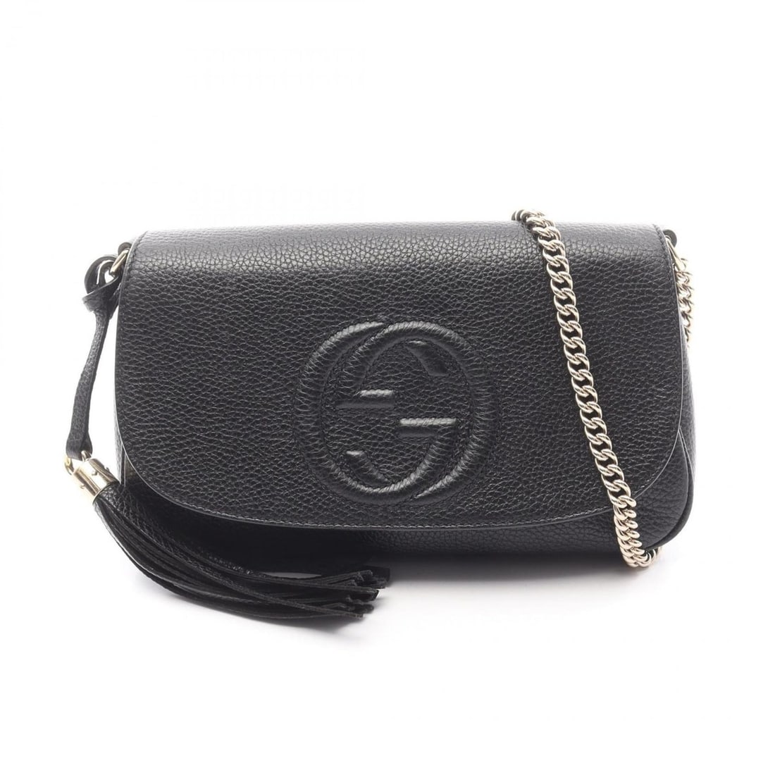 Gucci Soho Interlocking G Shoulder Bag, Leather, Women's, Black, 536224: --- Catalog ---Category: SizeSize (HxWxD): 16cm x 27cm x 5cm / 6.29'' x 10.62'' x 1.96''Category: DesignType: Shoulder bagColor: BlackGender: WomenMaterial: Leather Category: GeneralMPN: 536224Brand: