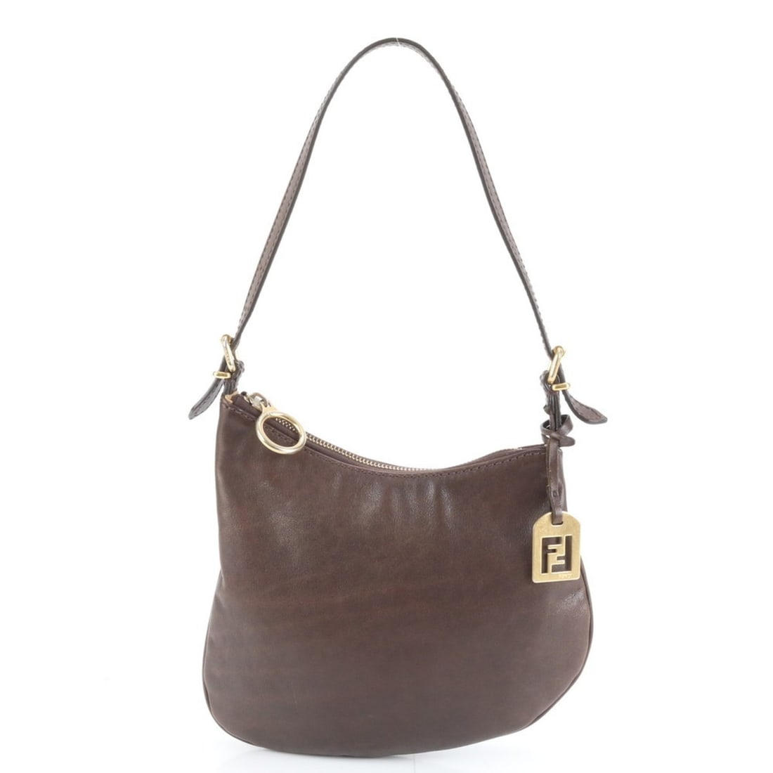 Fendi Leather Shoulder Bag, Brown, One-Shoulder, Tote, Gold Hardware, Women's (1 of 9)