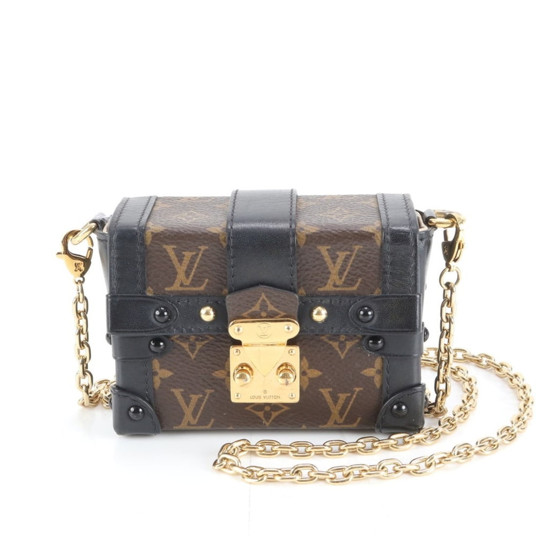 Louis Vuitton Monogram Essential Trunk M68566 Leather Chain Shoulder Bag for Women (1 of 10)