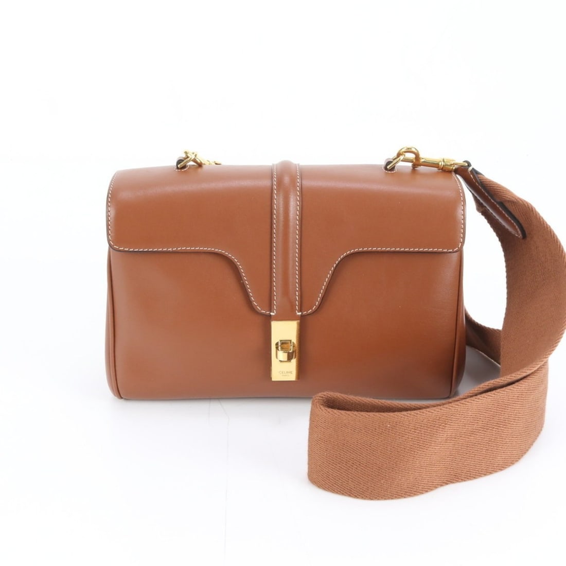 Celine Sèze Teen Soft 16 Leather Shoulder Bag, Brown, Women's (1 of 10)