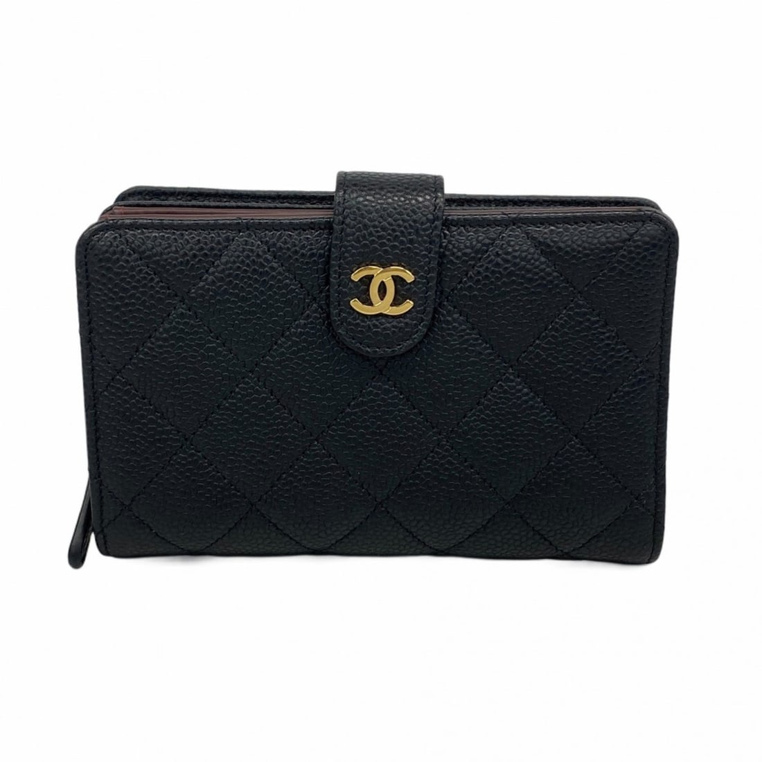 Chanel Matelasse Caviar Leather Wallet, Black, Women's (1 of 12)