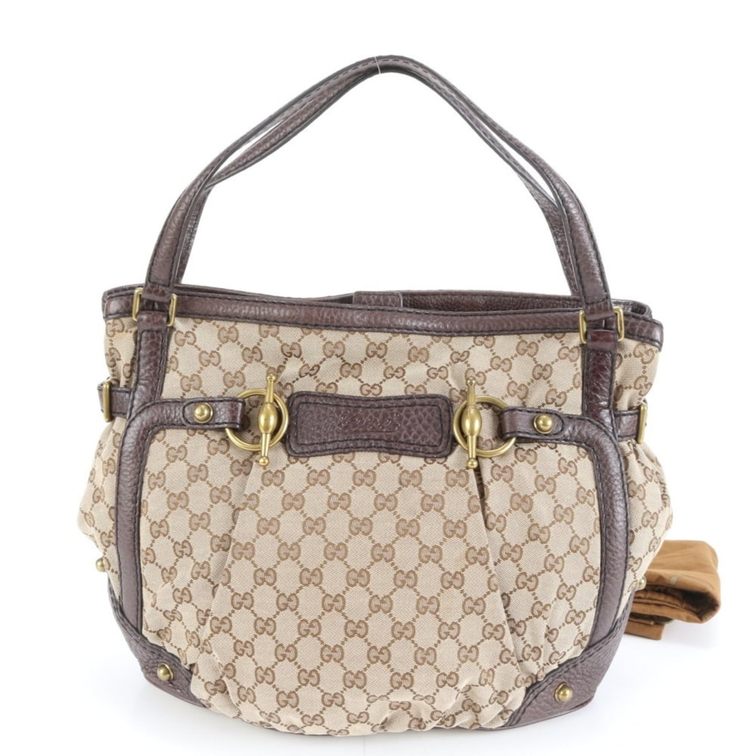 Gucci GG Canvas Horsebit Leather Tote Bag (203546) - Shoulder/Handbag for Women (1 of 9)