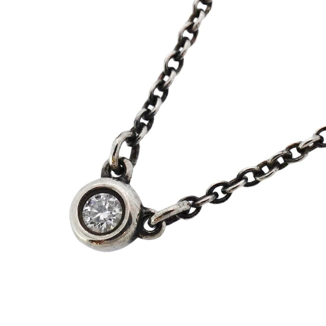 Tiffany Necklace By the Yard 1PD Silver 925 Diamond Women's: --- Catalog ---Category: SizePendant Size: 4.2mm x 4.7mm / 0.16'' x 0.18''Neck Circumference: 41.5 cm / 16.33''Category: DesignStone: DiamondGender: WomenMaterial: Silver 925Necklace Type: NecklaceCat