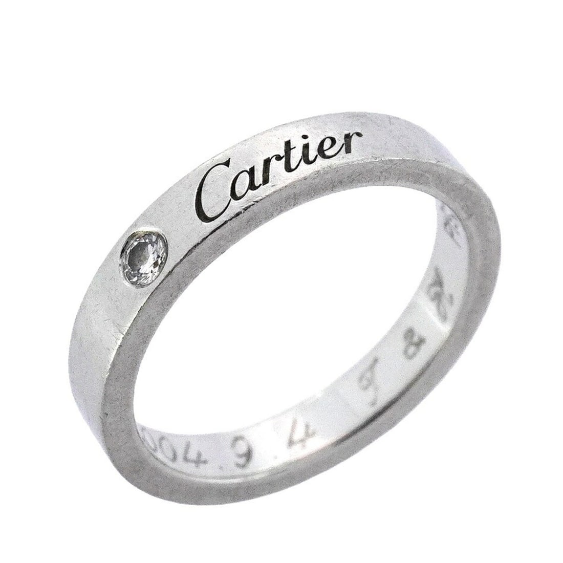 Cartier C deux 1PD Pt950 Platinum Diamond Ring #47 Women's: --- Catalog ---Category: SizeUS Size: 4Brand Size: 47Category: DesignType: Band ringStone: DiamondGender: WomenMaterial: Platinum 950Category: GeneralBrand: Cartier--- Item List ---Section: ConditionR