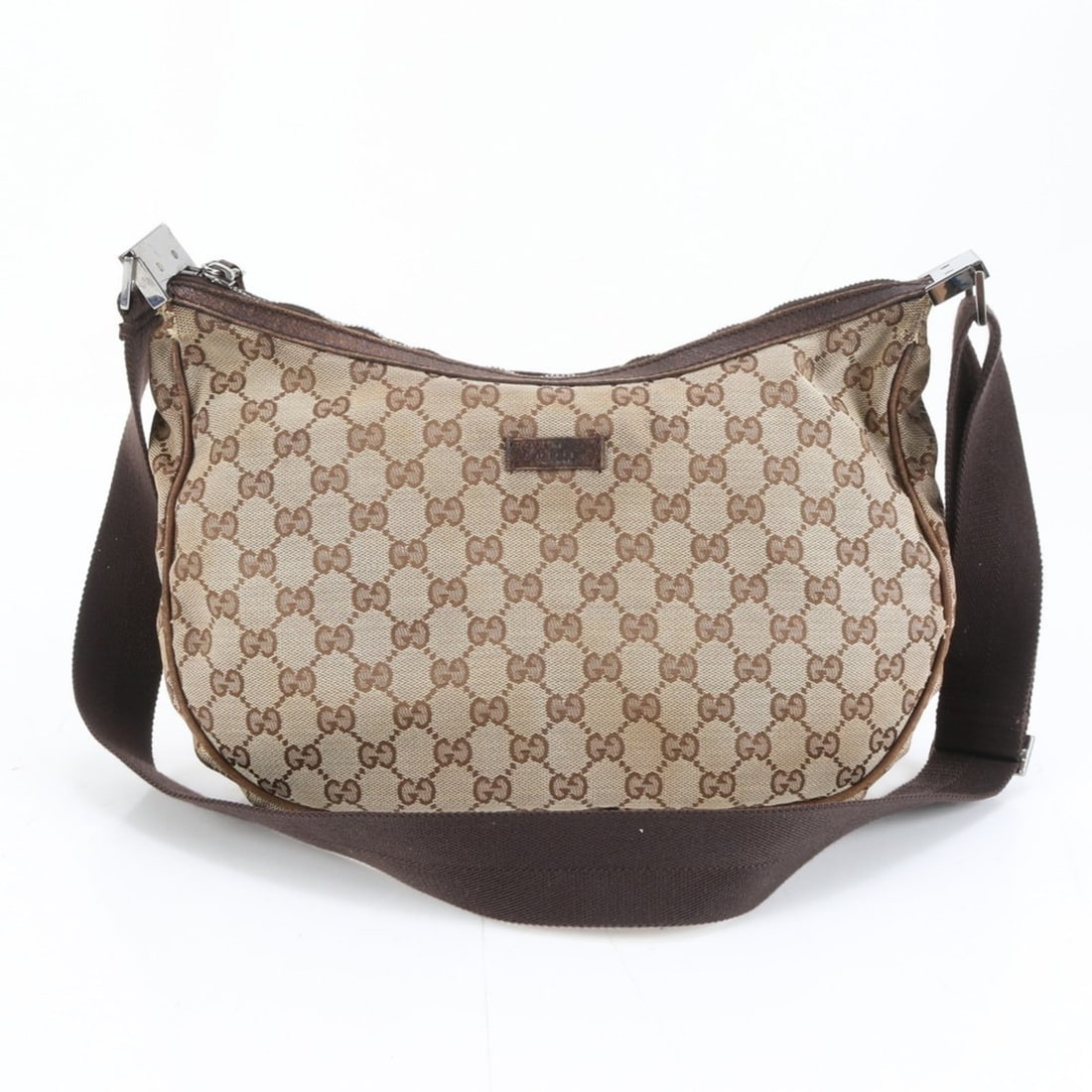 Gucci GG Canvas 122790 Leather Shoulder Bag Messenger Brown Men's (1 of 9)