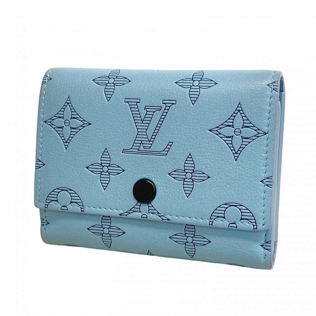 Louis Vuitton Monogram Shadow Victor Wallet M14793 Blue Ciel Men's Tri-fold (1 of 12)