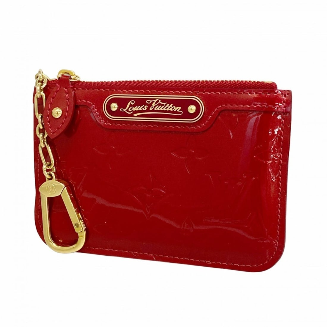 Louis Vuitton Vernis Pochette Cle NM M91737 Rouge Grenadine Women's Wallet/Coin Case (1 of 7)
