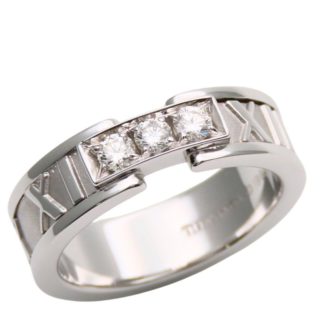 Tiffany & Co. Atlas 18K White Gold Diamond Ring, 3-Piece Set, Women's: --- Catalog ---Category: SizeWidth: 5.5mm / 0.22''Weight: 7g / 0.24oz.JP Size: 9US Size: 5Category: DesignType: Band ringColor: White goldStone: DiamondGender: WomenMaterial: White gold (18K)Category: