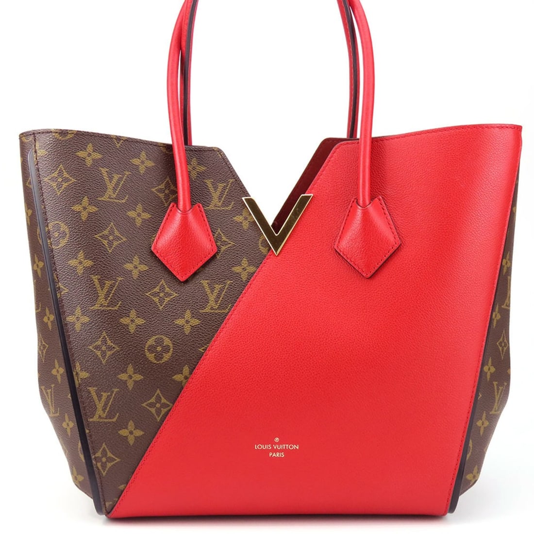 Louis Vuitton Kimono MM Tote Bag M40459 Monogram Leather Cerise Red Brown Gold Hardware Women's (1 of 20)