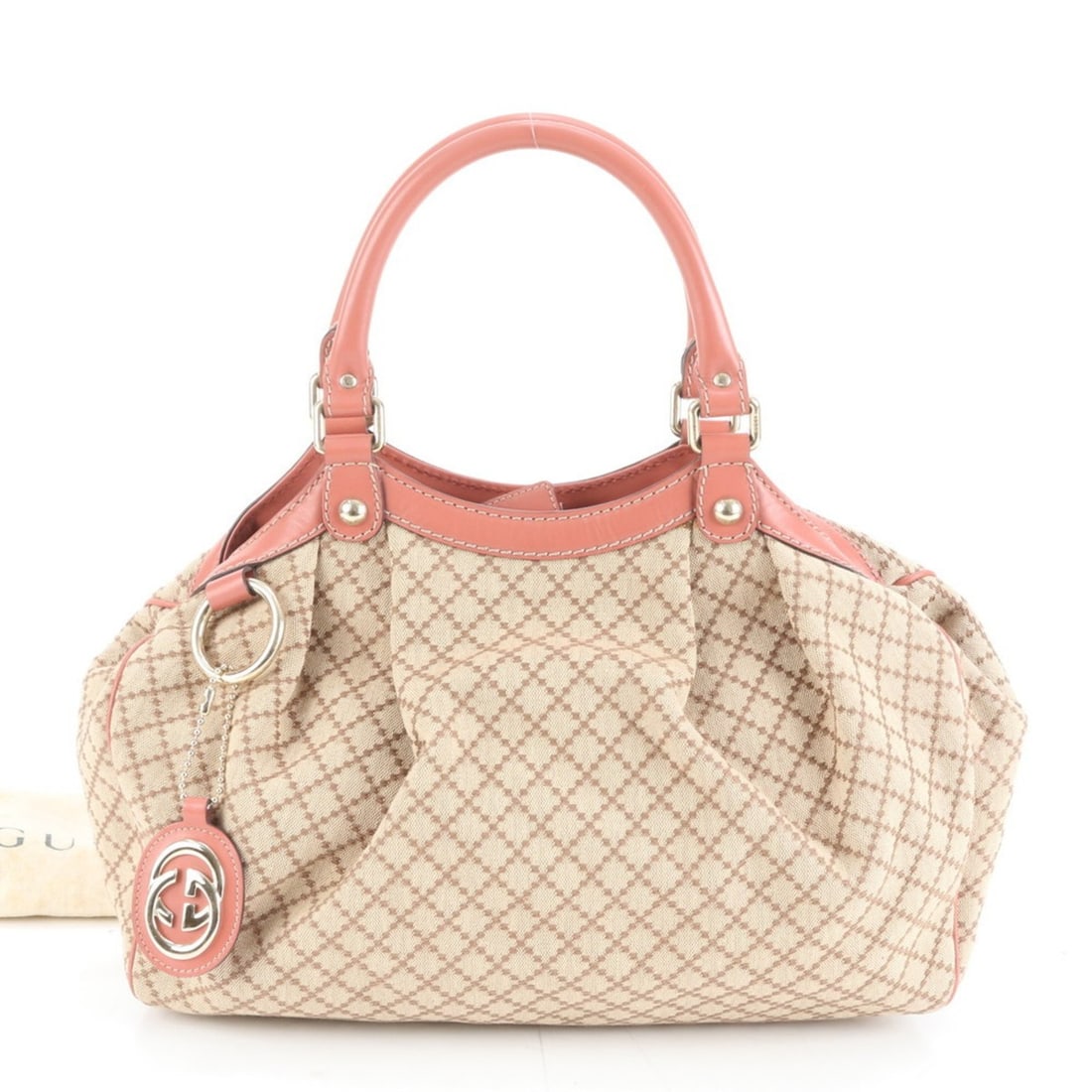 Gucci Diamante Sukey 211944 Leather Tote Bag Shoulder for Women: --- Catalog ---Category: SizeSize (HxWxD): 26cm x 33cm x 8cm / 10.23'' x 12.99'' x 3.14''Handle Length: 35cm / 13.77''Category: DesignType: Tote bagColor: BeigeGender: WomenMaterial: Leather , Canvas