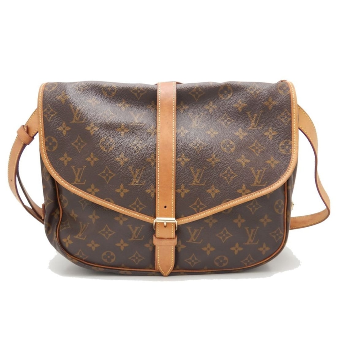 LOUIS VUITTON Monogram Saumur 35 M42254 Shoulder Bag Brown 251476 (1 of 10)