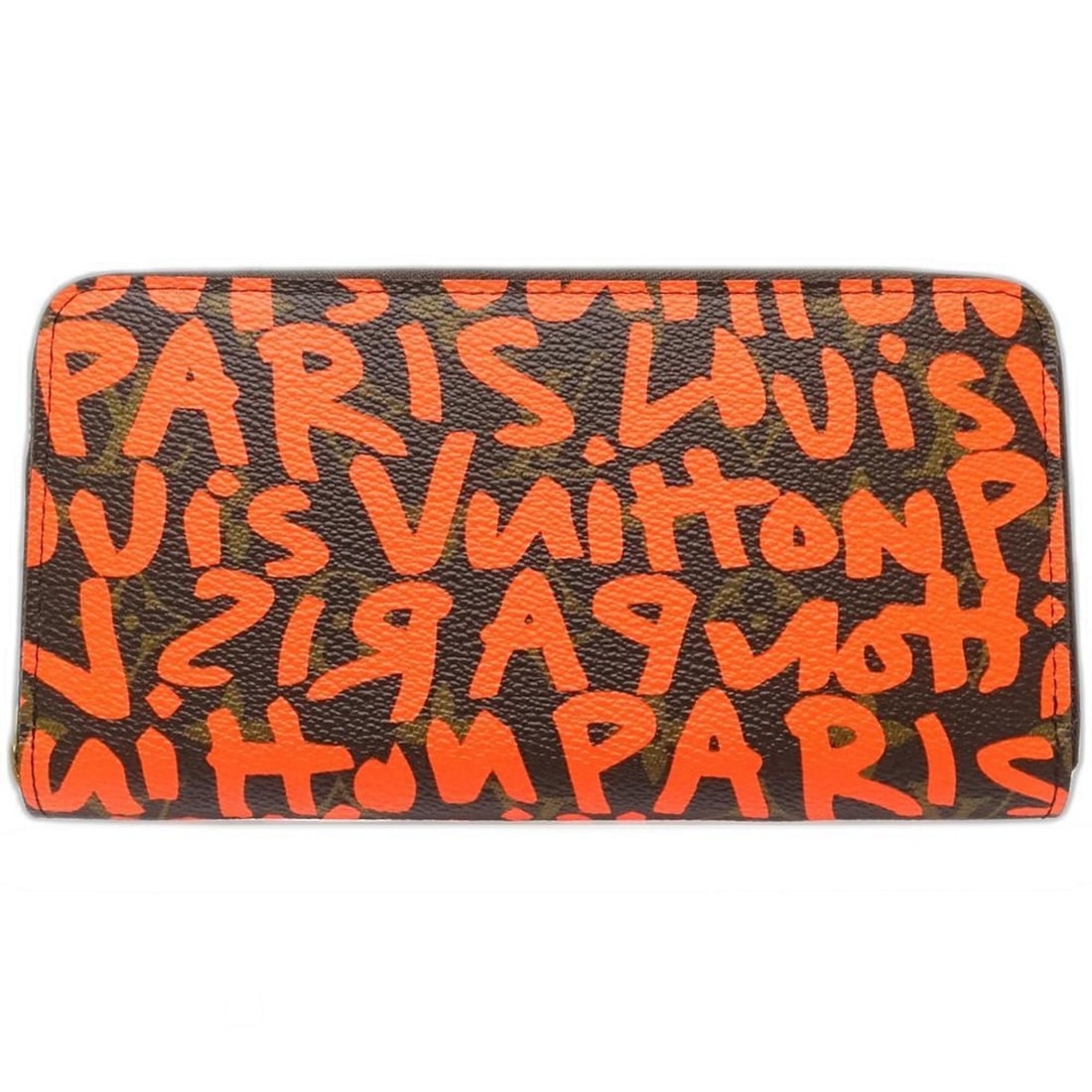 LOUIS VUITTON Louis Vuitton Zippy Wallet M93711 Monogram Graffiti Brown Orange Women's 181790 (1 of 8)