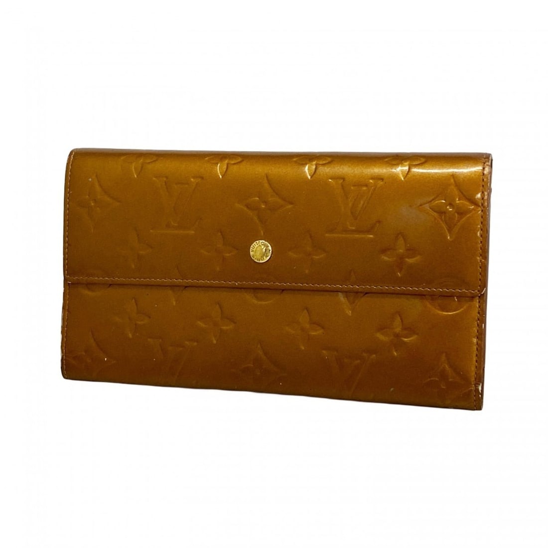 Louis Vuitton Vernis Porte Tresor International Tri-fold Wallet M91166 Bronze Women's (1 of 14)