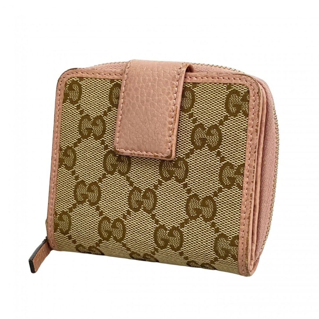 Gucci GG Canvas Wallet 346056 Beige Pink Champagne Women's (1 of 11)