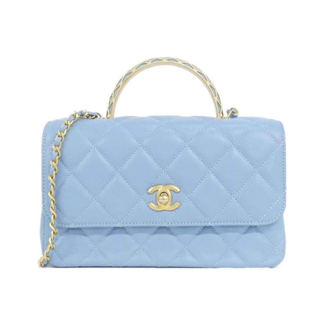 Chanel AS4233 handbag: --- Catalog ---Category: SizeSize (HxWxD): 14cm x 22cm x 7cm / 5.51'' x 8.66'' x 2.75''Category: DesignType: HandbagColor: Light blueGender: WomenMaterial: Leather Category: GeneralBrand: Chanel---