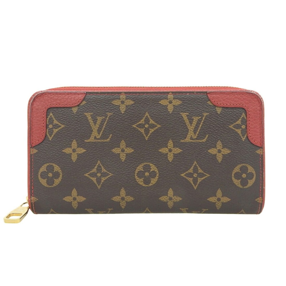 Louis Vuitton Monogram Zippy Wallet Retiro M61854 Round Long: --- Catalog ---Category: SizeSize (HxWxD): 10.5cm x 19.5cm x 2.5cm / 4.13'' x 7.67'' x 0.98''Category: DesignType: Long wallet (bi-fold)Color: Monogram, Red colorGender: WomenMaterial: PVC Category: G