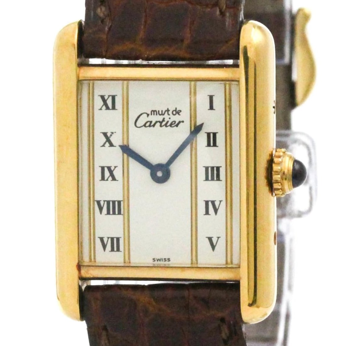 CARTIER Must Tank Vermeil Gold Plated Quartz Ladies Watch 5057001 (1 of 10)