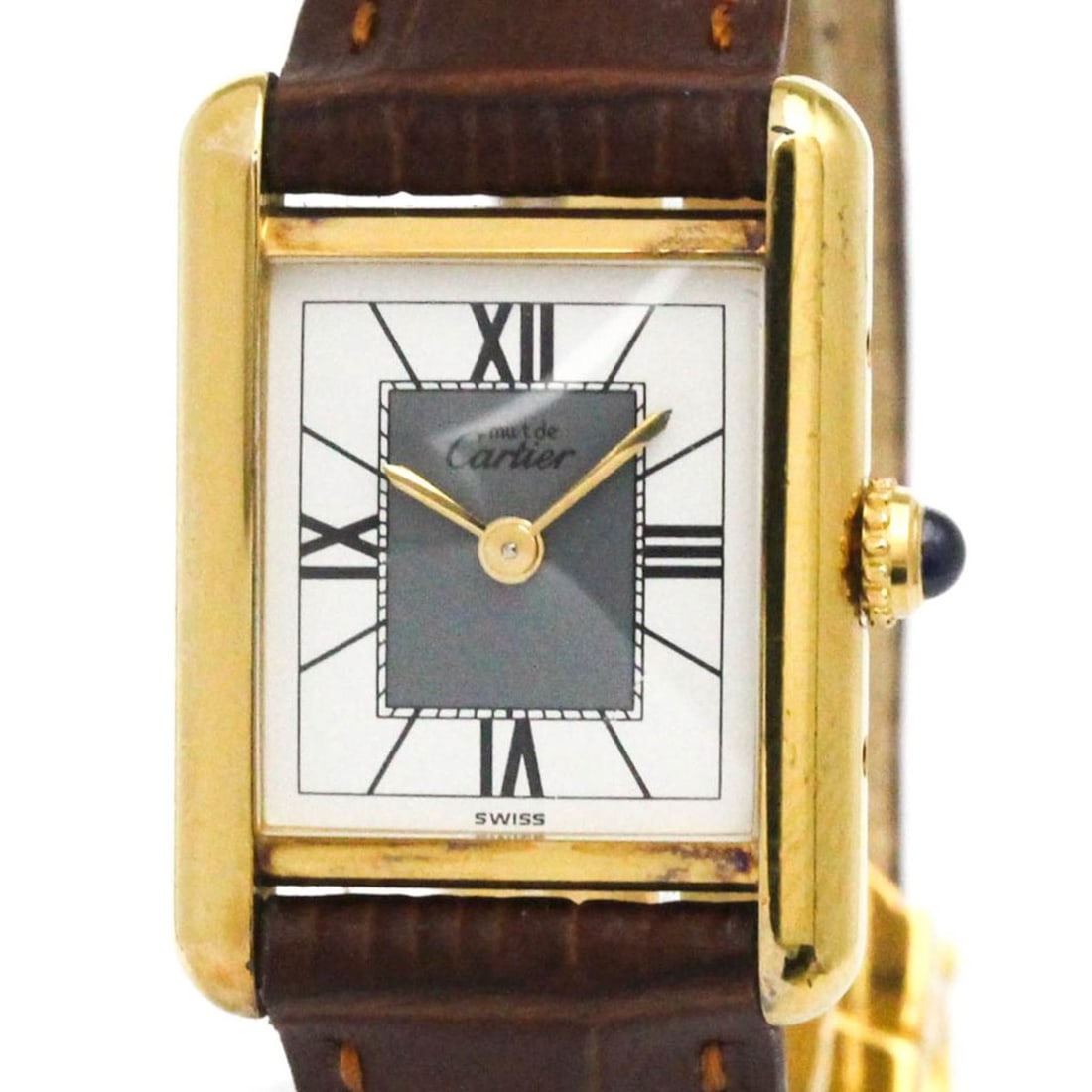 CARTIER Must Tank Vermeil Gold Plated Quartz Ladies Watch 5057001 (1 of 11)